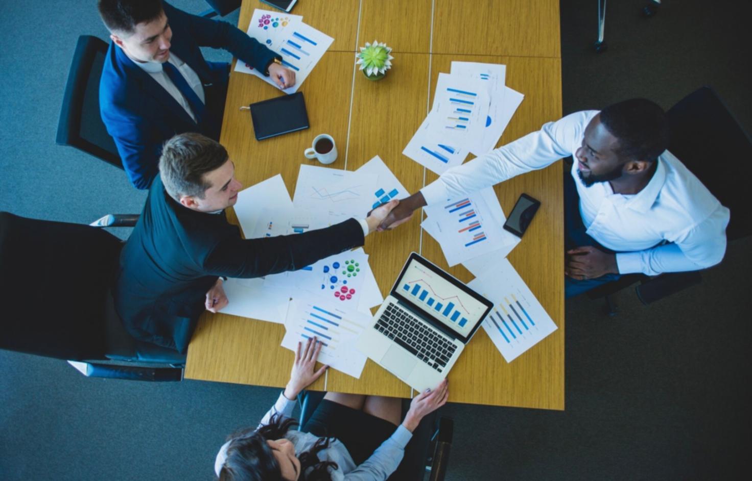 Professional financial consultation session in modern office setting